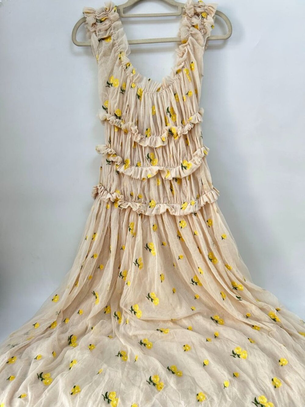 Urban Revivo x Reverie Caroline Hu Chiffon Dress with Floral Pattern